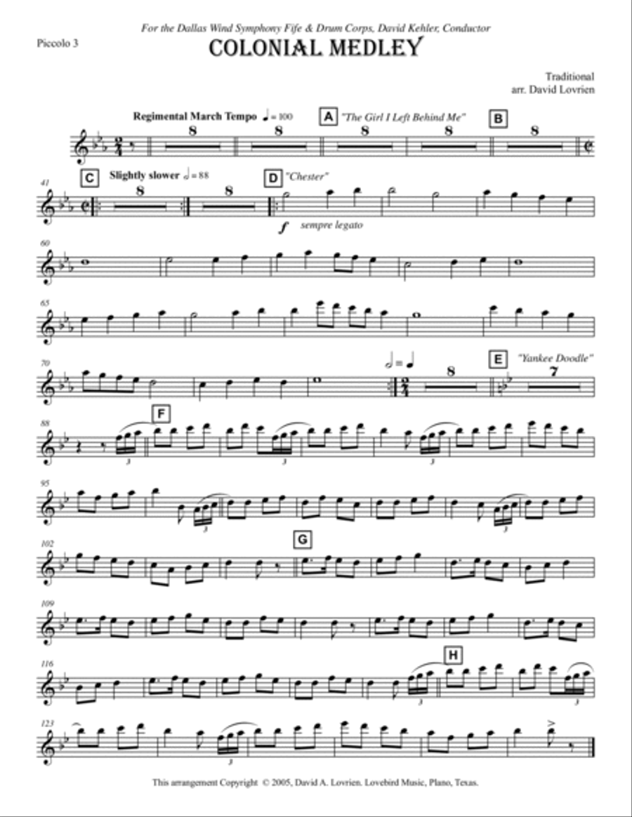 Colonial Fife & Drum Medley Piccolo scores gallery preview page 23