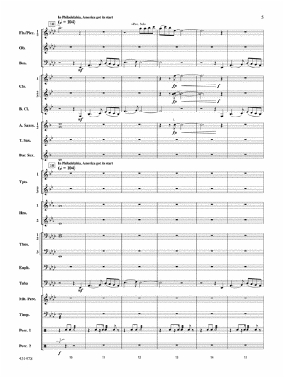 Heroes of the American Revolution: Score Concert Band scores gallery preview page 5