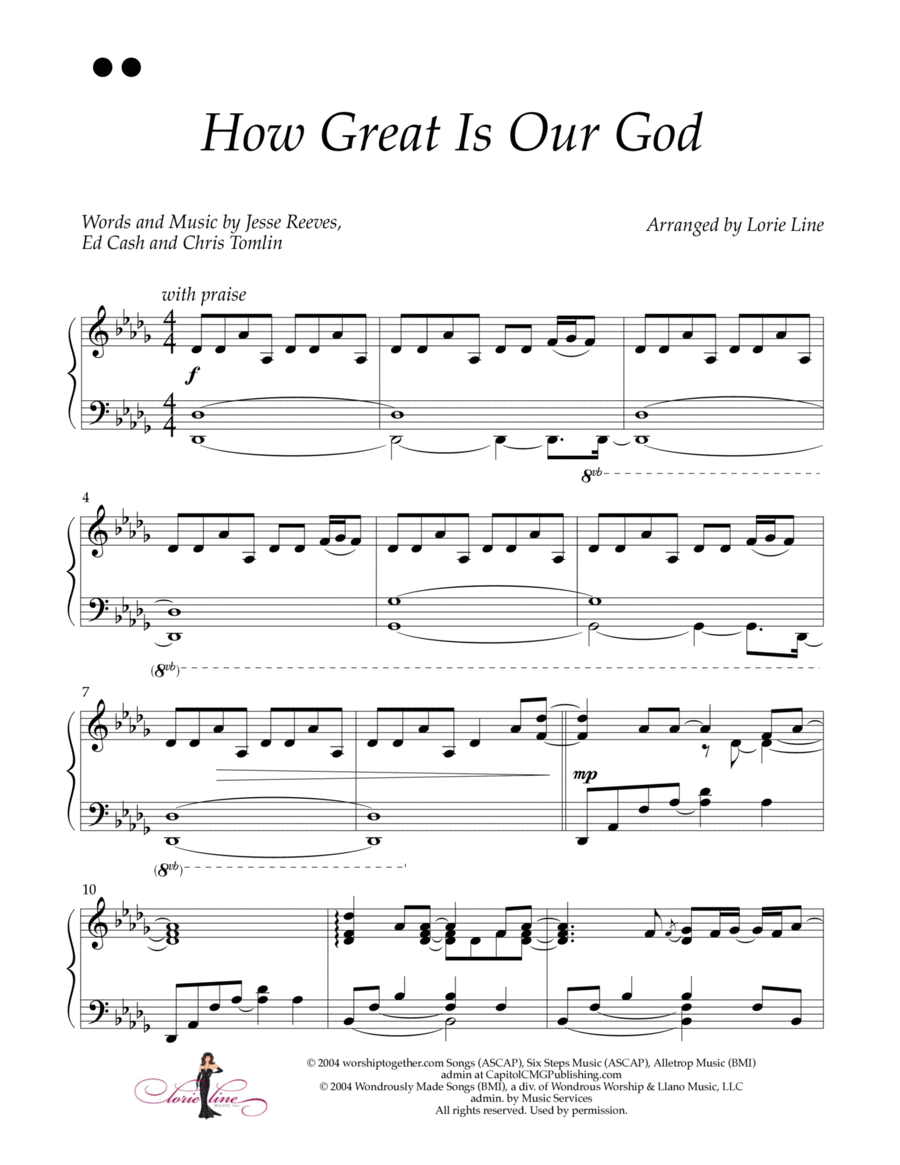How Great Is Our God Piano Solo scores gallery preview page 1