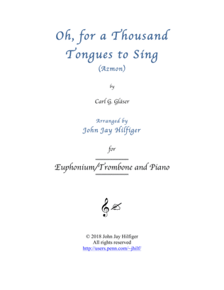 Oh, for a Thousand Tongues to Sing - Euphonium/Trombone and Piano