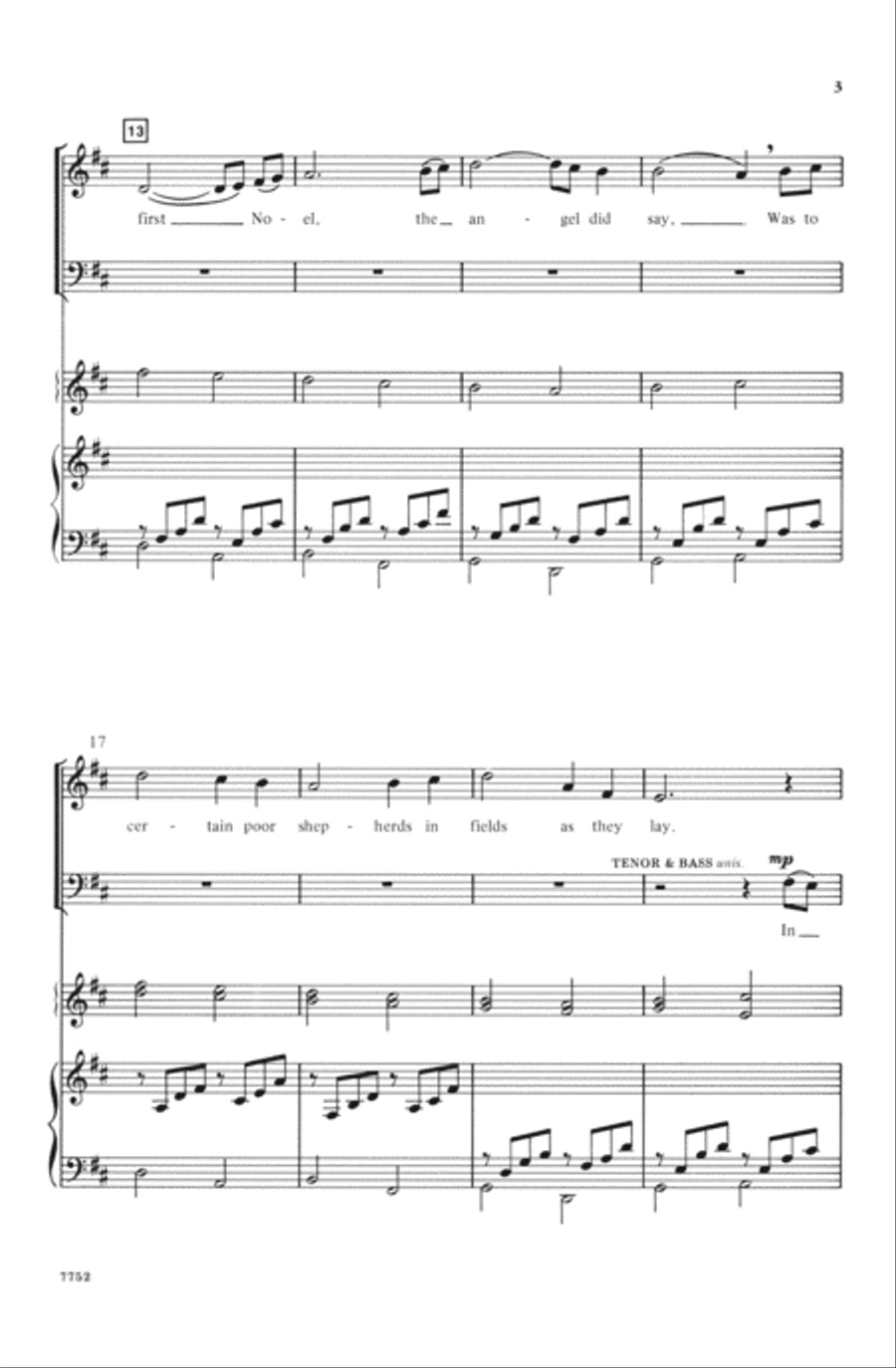 The First Noel / Pachelbel's Canon Choir scores gallery preview page 2