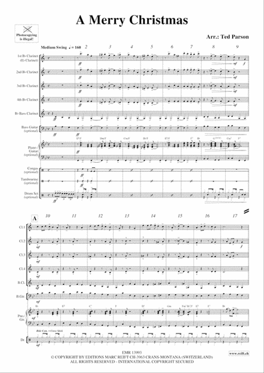 A Merry Christmas Clarinet Quintet scores gallery preview page 4