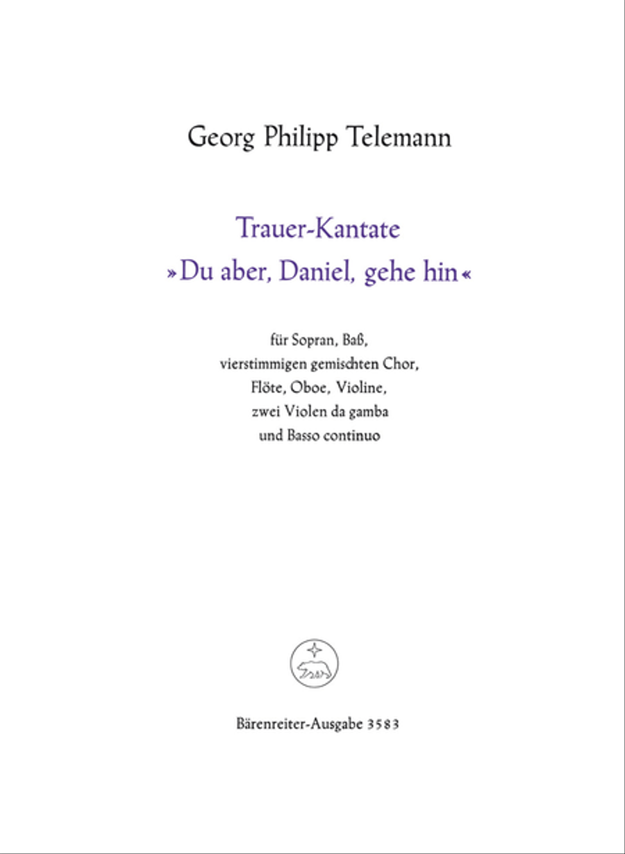 Du aber, Daniel, gehe hin 4-Part scores gallery preview page 1
