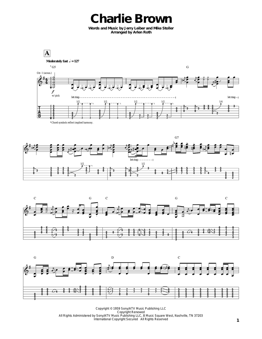 Charlie Brown Acoustic Guitar scores gallery preview page 1