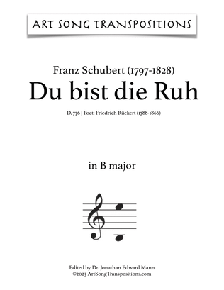 Book cover for SCHUBERT: Du bist die Ruh, D. 776 (transposed to B major, B-flat major, and A major)