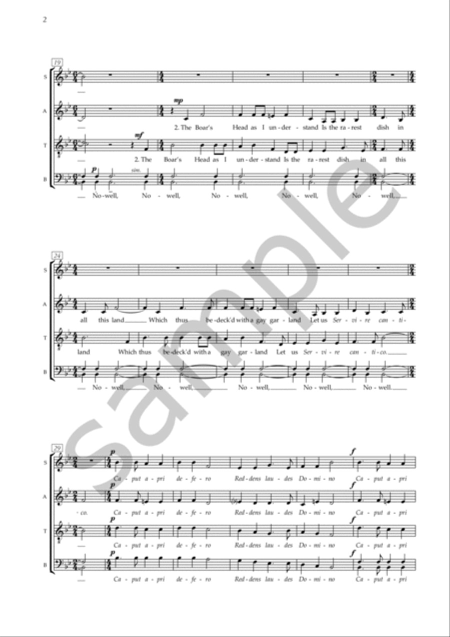 Boars Head Carol for SSAATTBB Choir SSAATTBB scores gallery preview page 3