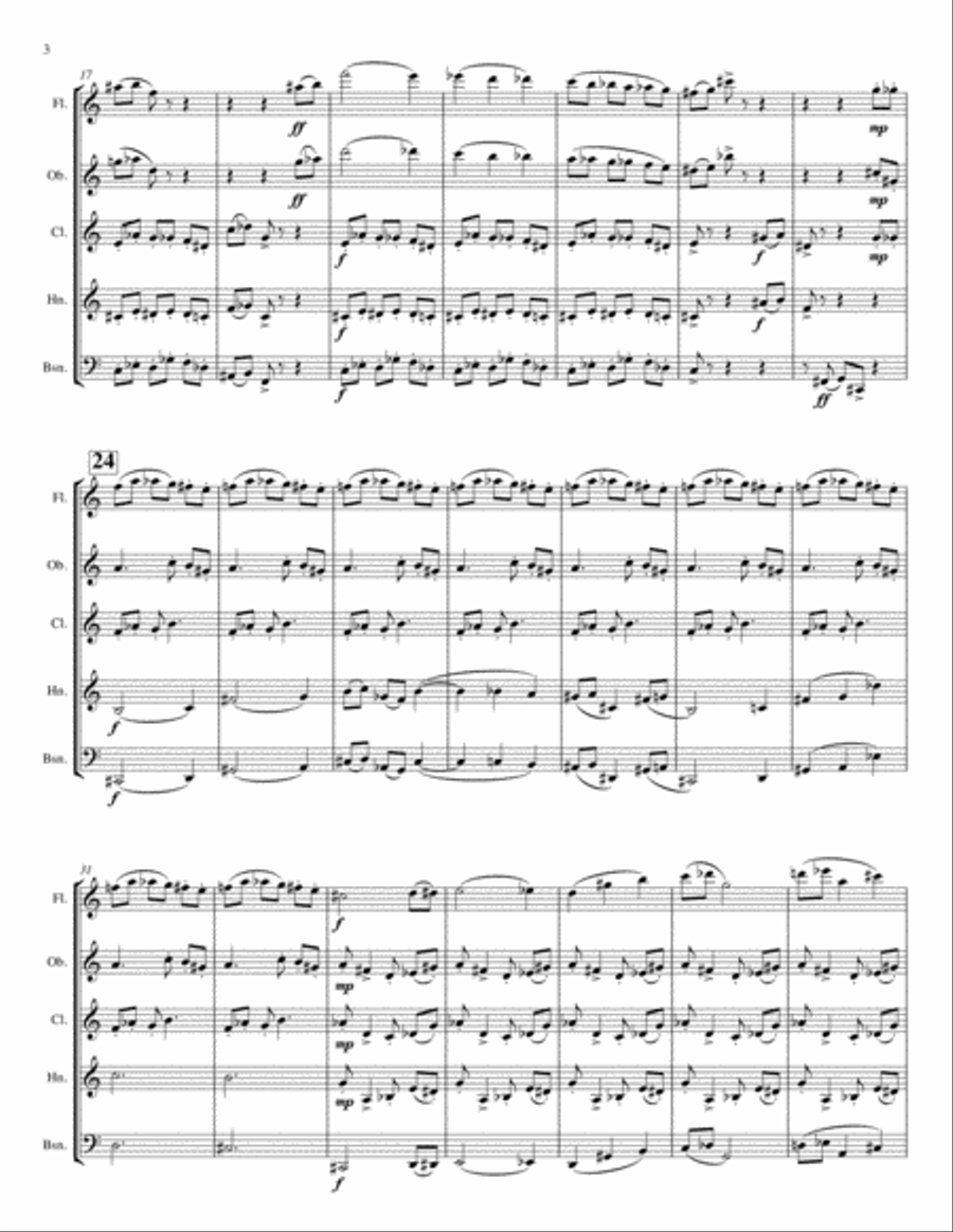 Danse Sociopathique for Woodwind Quintet Woodwind Quintet scores gallery preview page 4