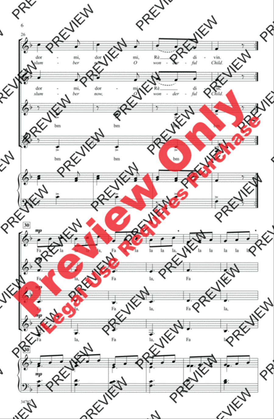 Dormi, Dormi, O Bel Bambin Women's Choir scores gallery preview page 5