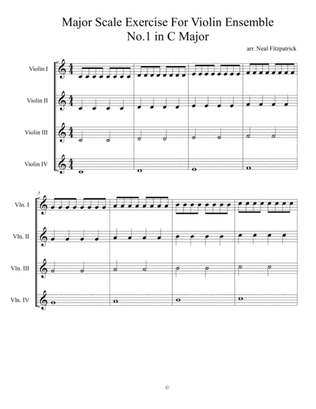 Major Scale Exercise For Violin Ensemble No.1 C Major