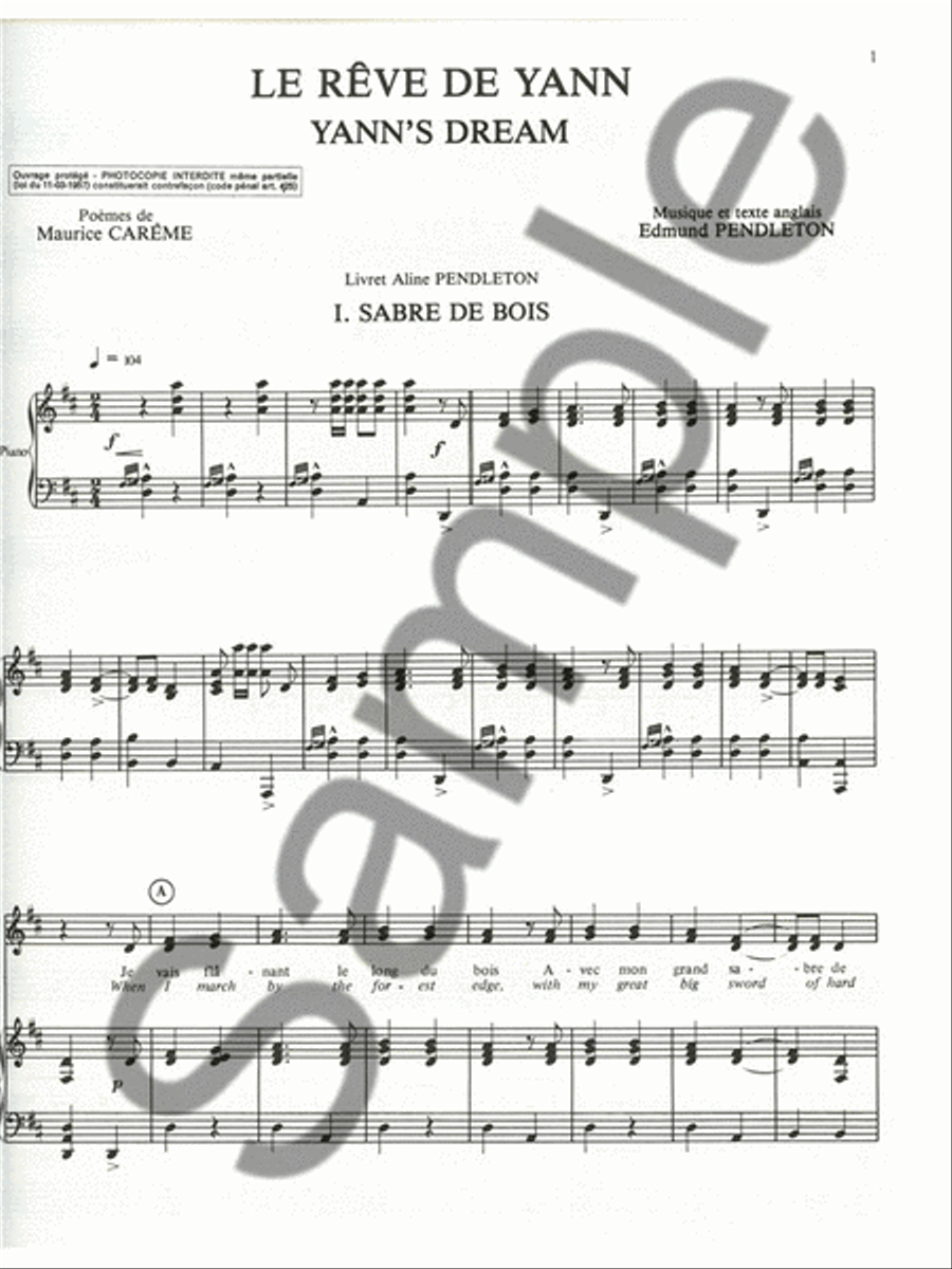 Yann's Dream (choral-mixed Accompanied) Choir scores gallery preview page 2
