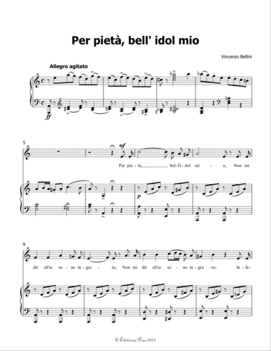 Per pietà,bell' idol mio by Bellini,in a minor Voice scores gallery preview page 3