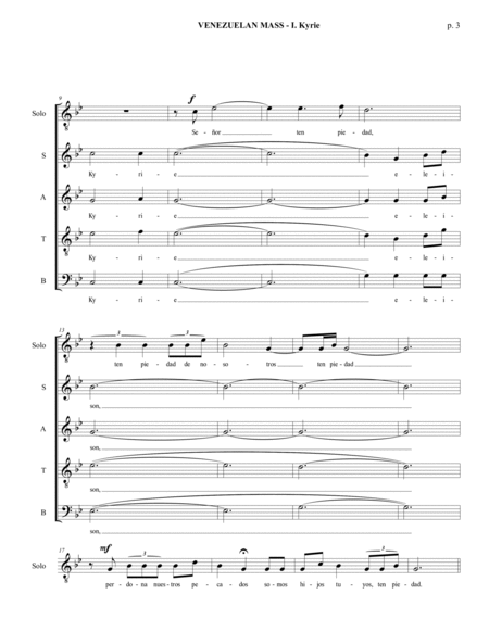 Venezuelan Mass - I. Kyrie - Solo Tenor and SATB a capella image number null