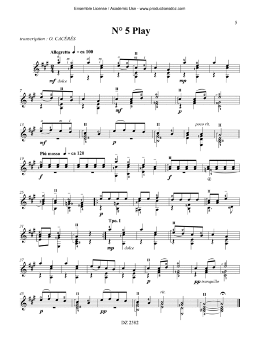 For Children Classical Guitar scores gallery preview page 5