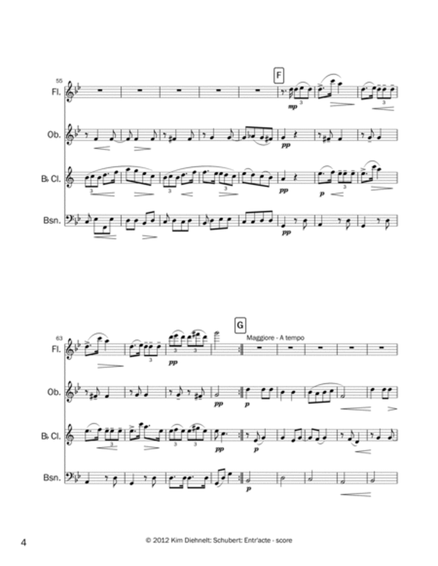 Schubert: Rosamunde - Entr’acte for woodwind quartet image number null