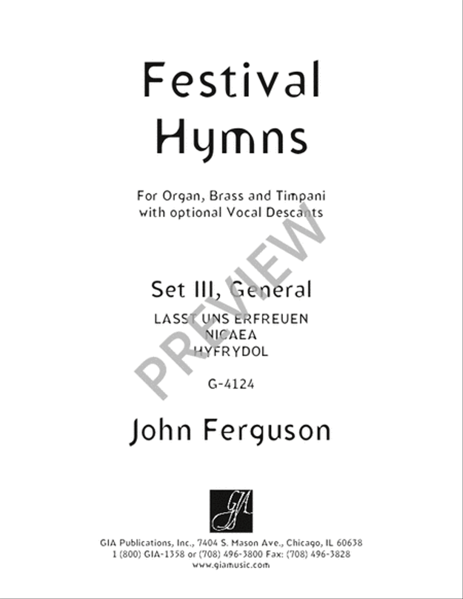 Festival Hymns for Organ, Brass, and Timpani - Volume 3, General Trombone scores gallery preview page 3