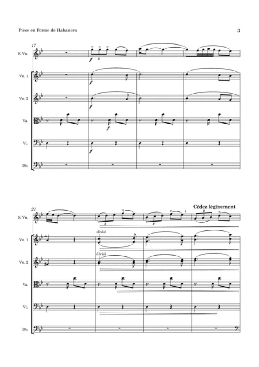 Ravel Pièce en Forme de Habanera String Orchestra scores gallery preview page 4