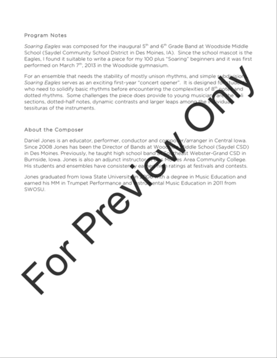 Soaring Eagles Concert Band scores gallery preview page 3