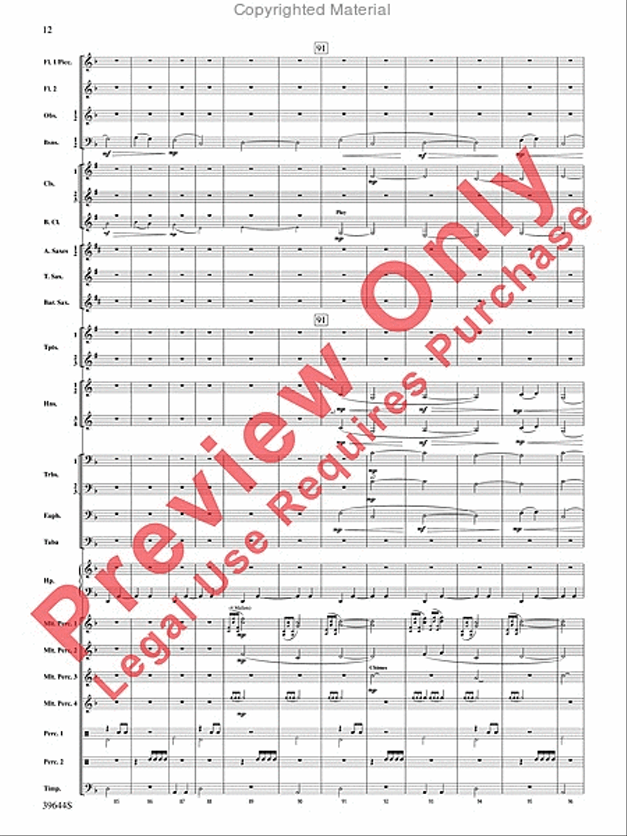 Laideronnette: Impératrice des Pagodes (from Ma mère l'oye) Concert Band scores gallery preview page 13