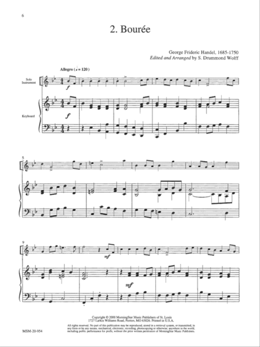 Baroque Music for Solo Instrument & Keyboard, Set V