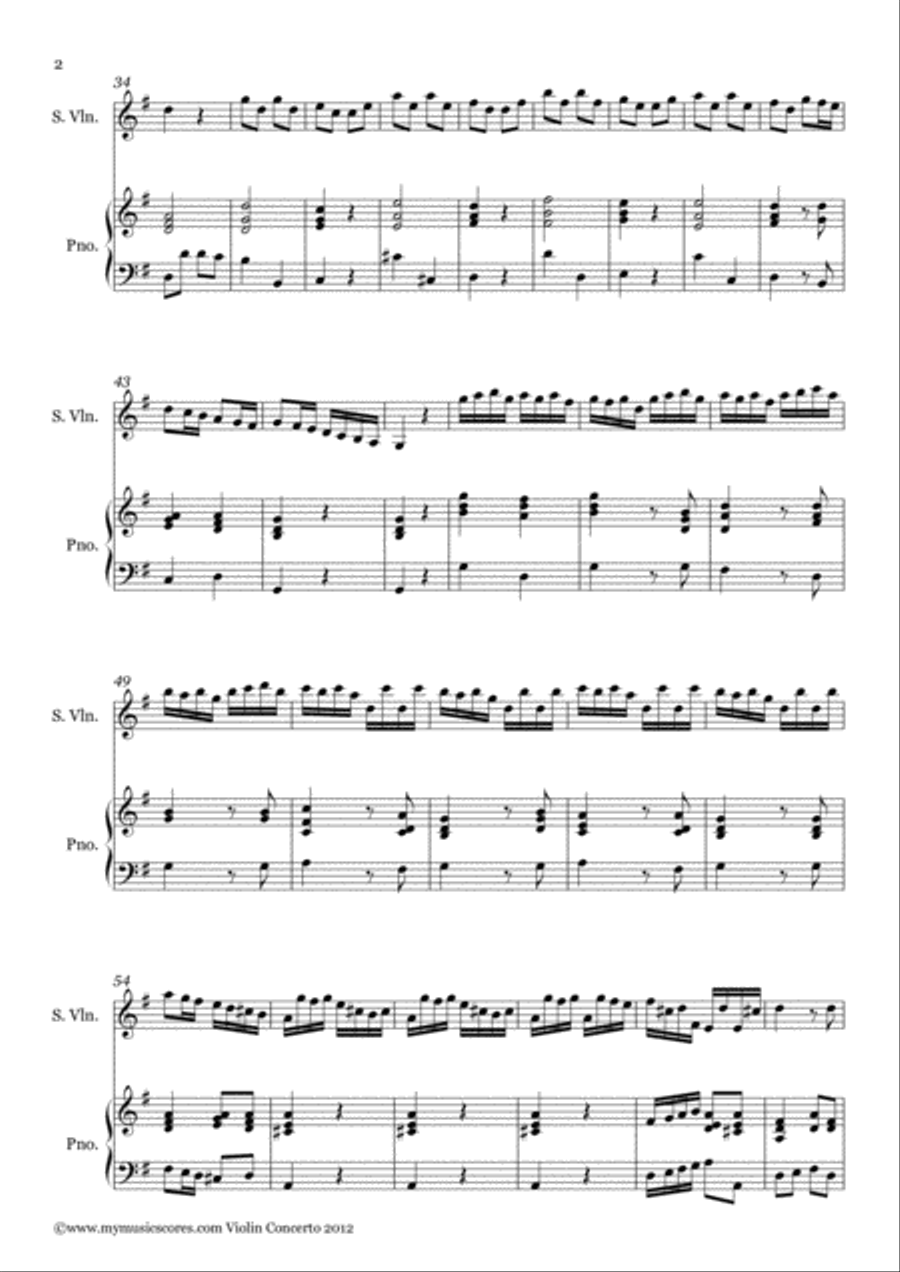 Violin Concerto Op.7 No.2 RV299 in G major Violin Solo scores gallery preview page 3