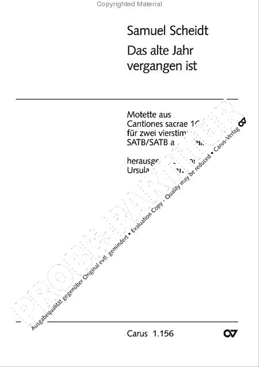 Das alte Jahr vergangen