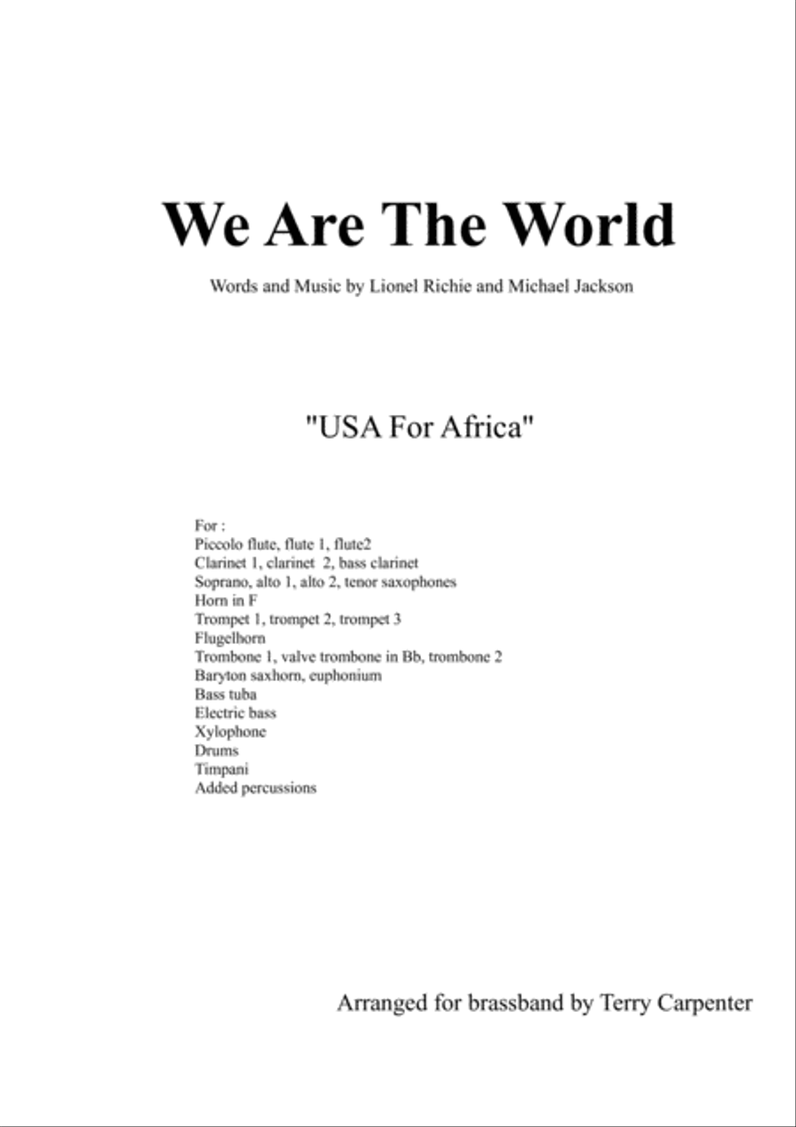 We Are The World Large Ensemble scores gallery preview page 1