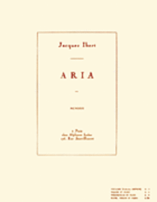 Book cover for Aria - MCMXXX