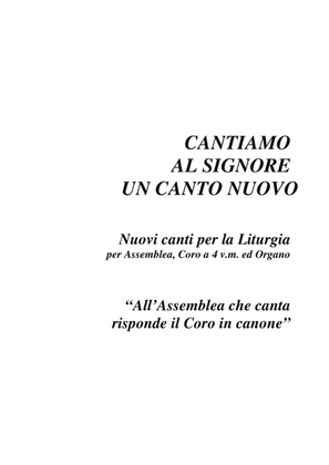 CANTATE AL SIGNORE UN CANTO NUOVO - SING GOD A NEW SONG - Tagliabue - New songs for the Liturgy for
