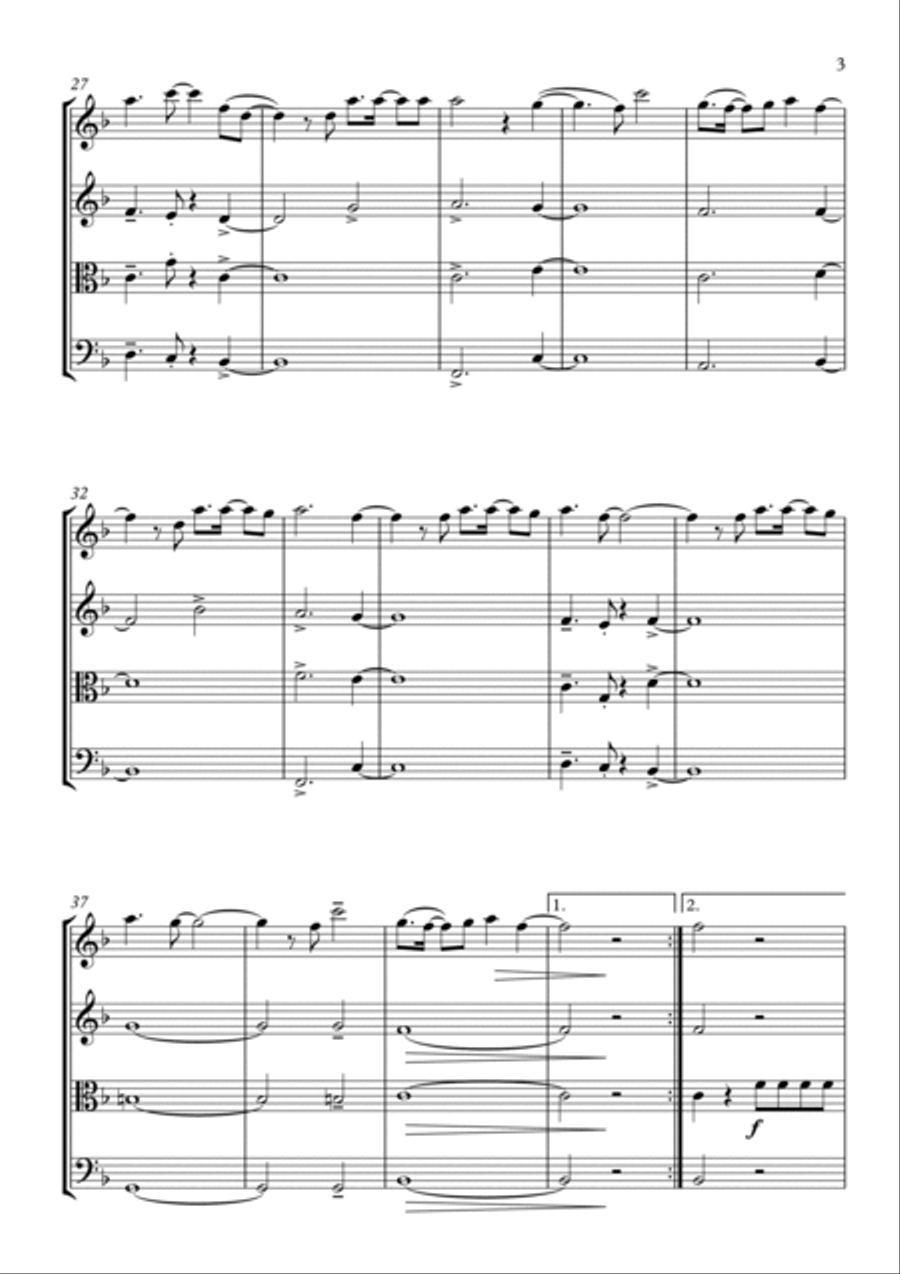 Came Here For Love String Quartet scores gallery preview page 4
