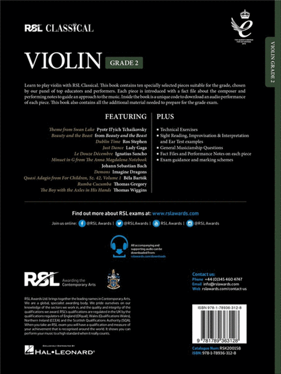RSL Classical Violin Grade 2 (2021) Violin Solo scores gallery preview page 2
