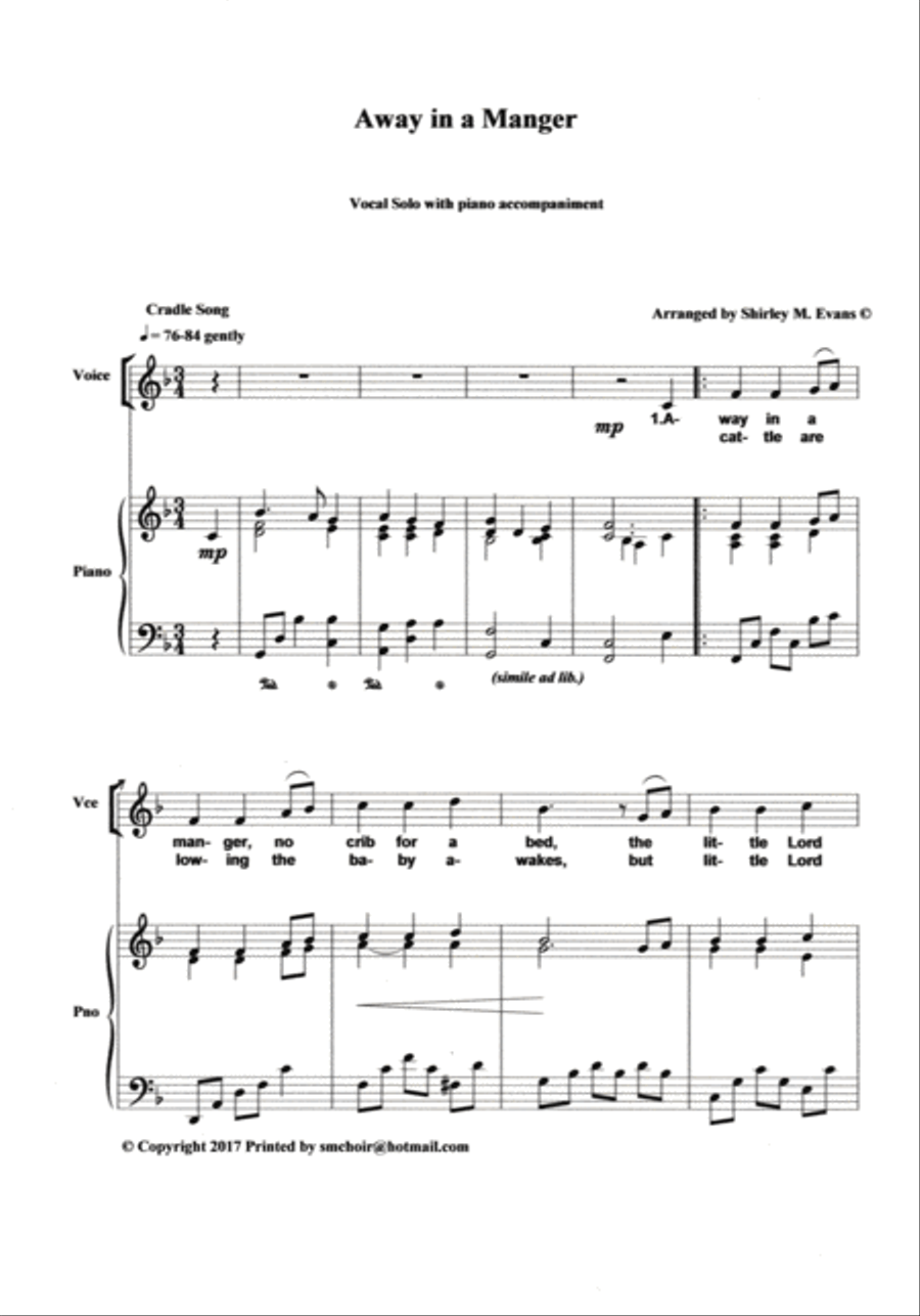 Away in a Manger Away in a Manger Voice scores gallery preview page 2