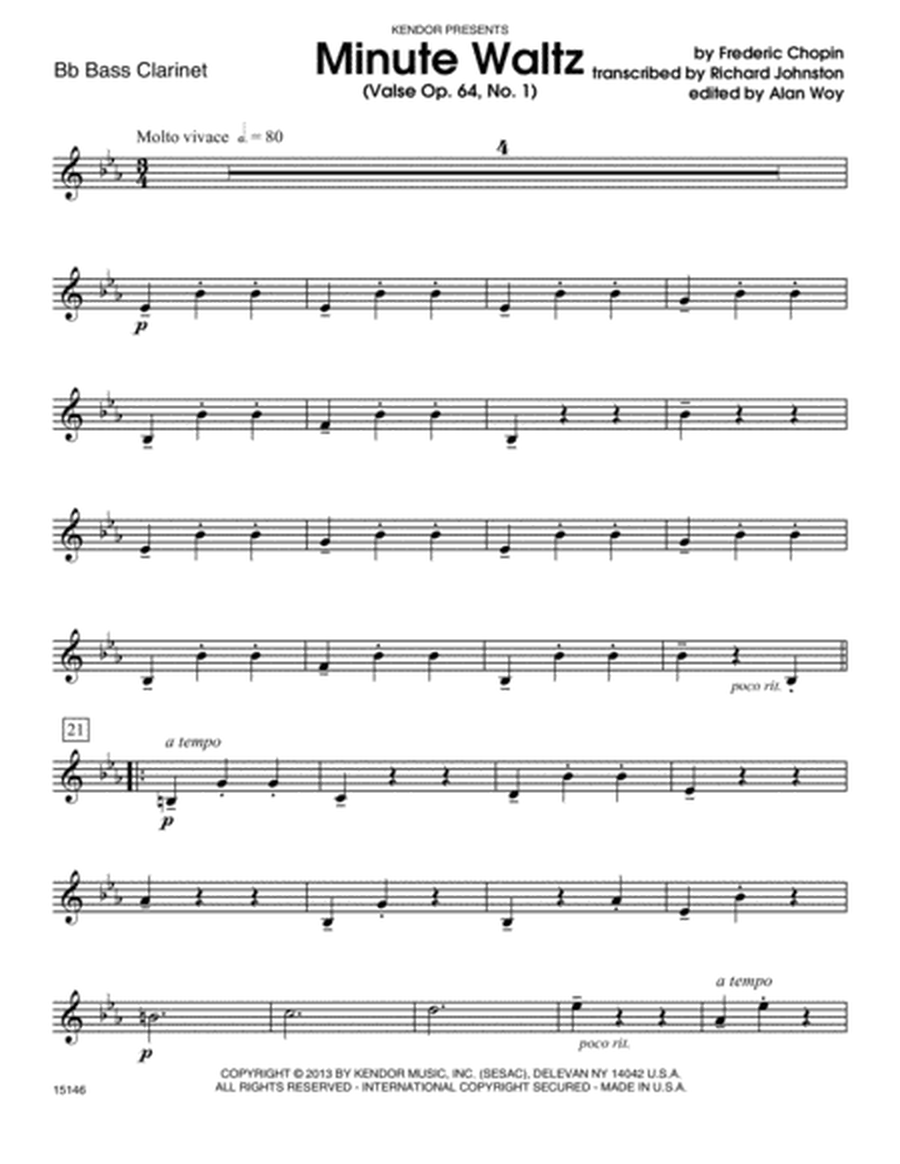 Minute Waltz (Valse Op. 64, No. 1) - Bb Bass Clarinet