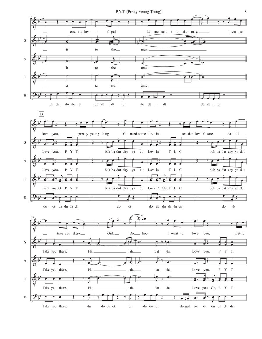 P.y.t. (pretty Young Thing) Divisi scores gallery preview page 3