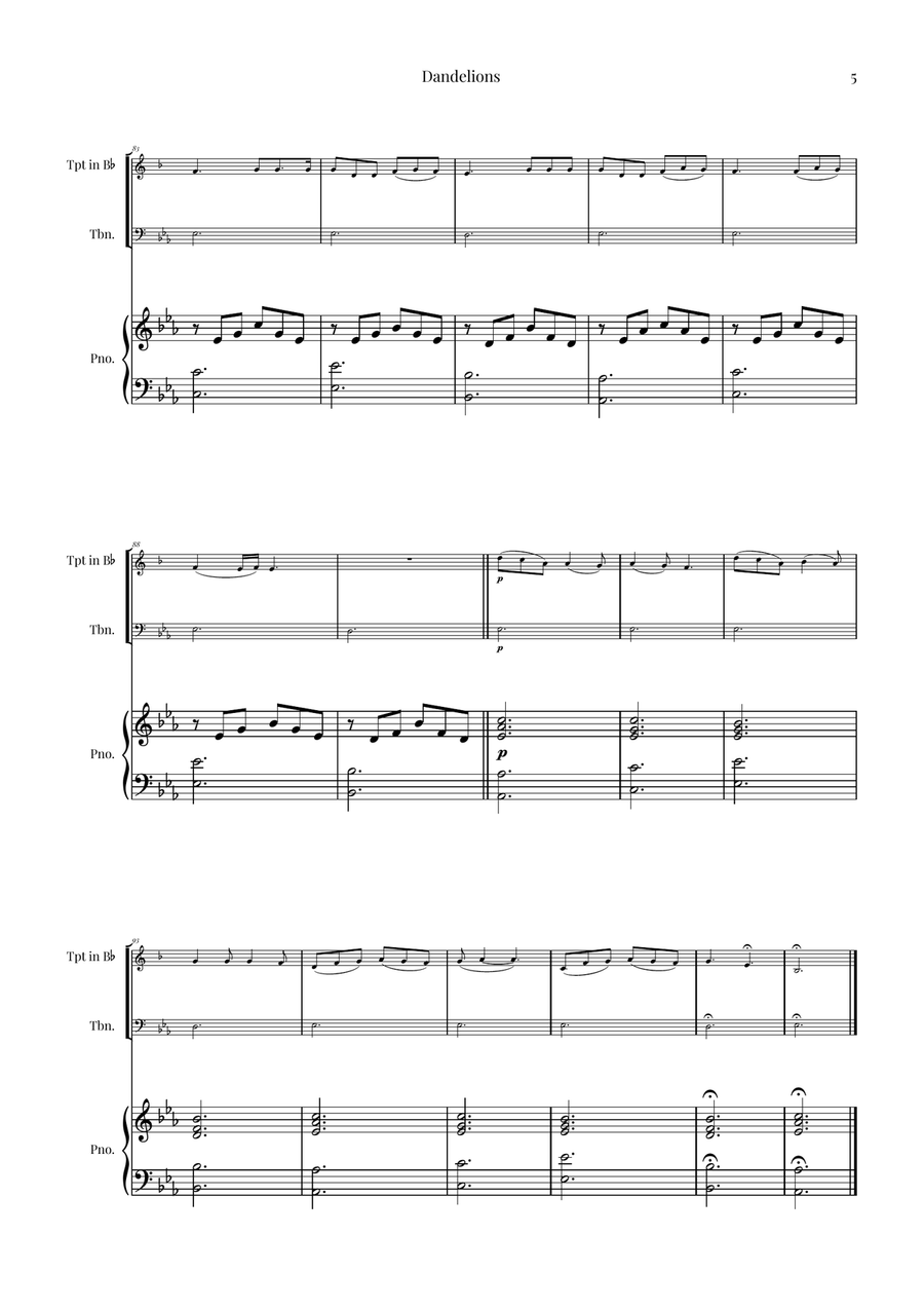 Dandelions Brass Duet scores gallery preview page 5