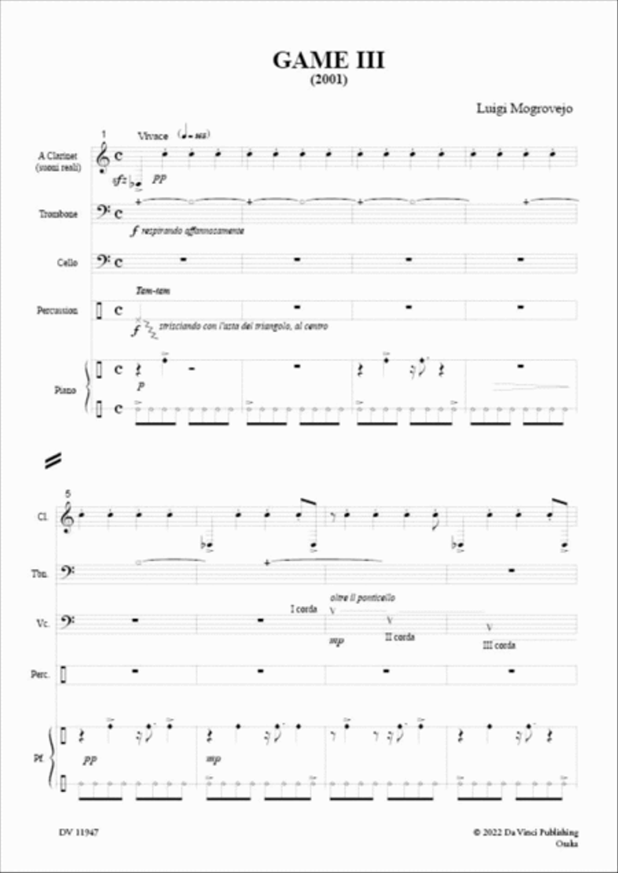 Game III Clarinet scores gallery preview page 2
