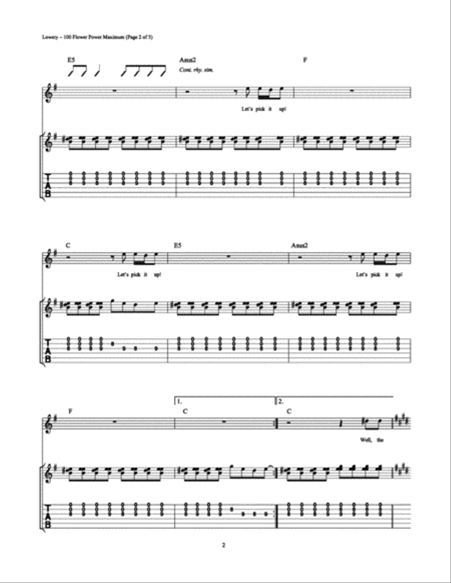 100 Flower Power Maximum 100 Flower Power Maximum Electric Guitar scores gallery preview page 2