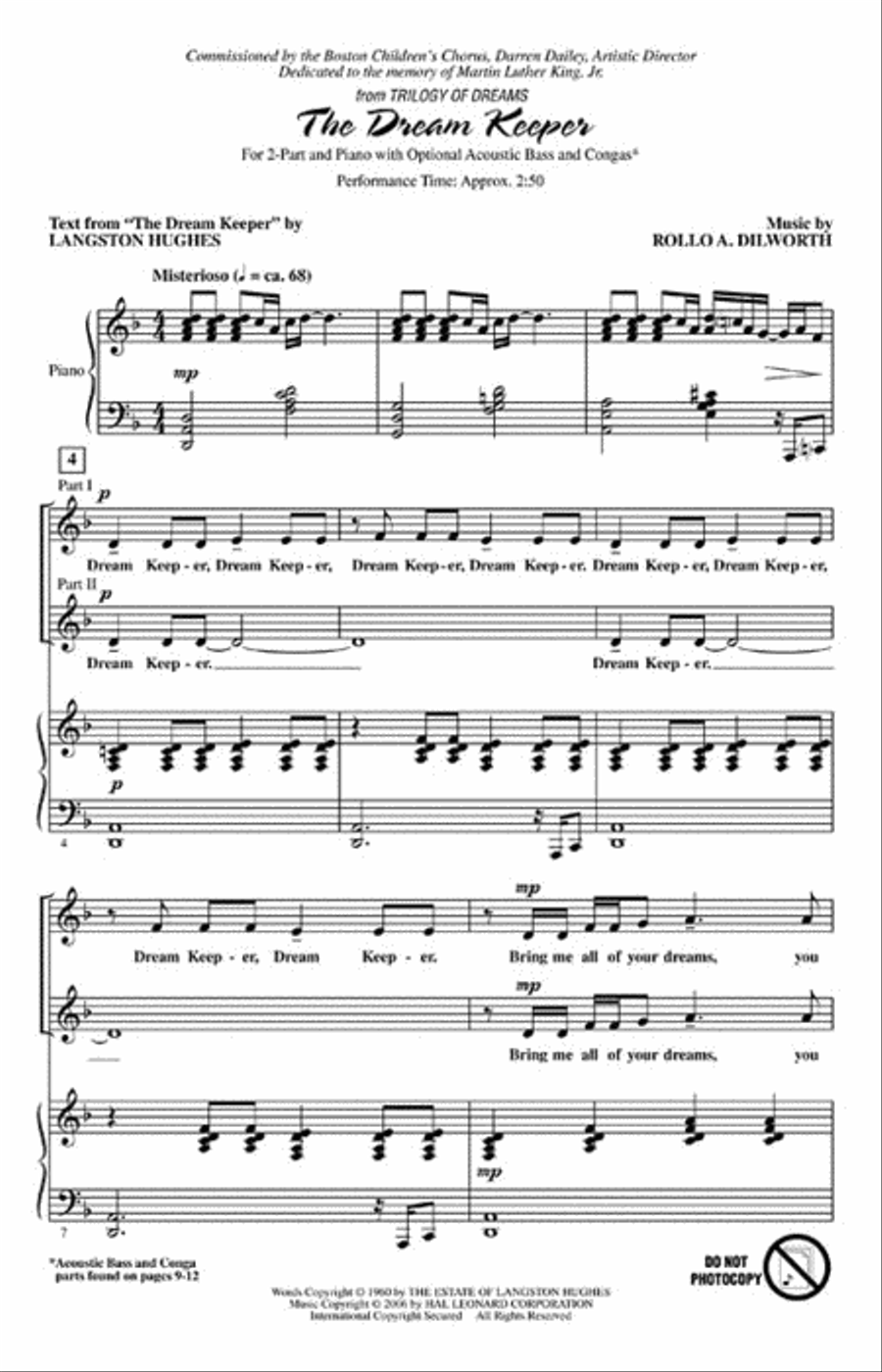 The Dream Keeper The Dream Keeper 2-Part scores gallery preview page 2