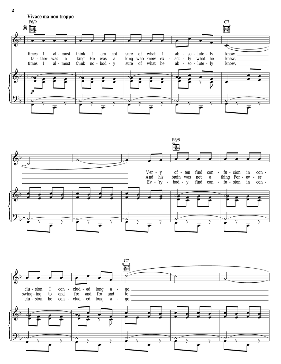 A Puzzlement A Puzzlement Piano, Vocal, Guitar scores gallery preview page 2