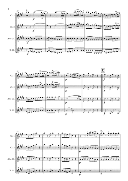 "Allegro" from Eine Kleine Nachtmusik for Clarinet Quartet image number null