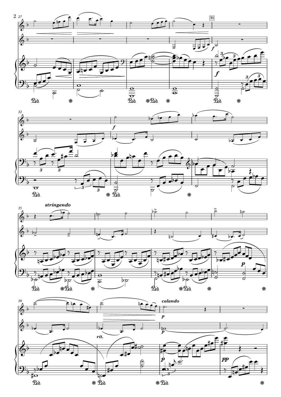 Adagio from Trio for Flute, Clarinet & Piano, Op.188 Small Ensemble scores gallery preview page 2