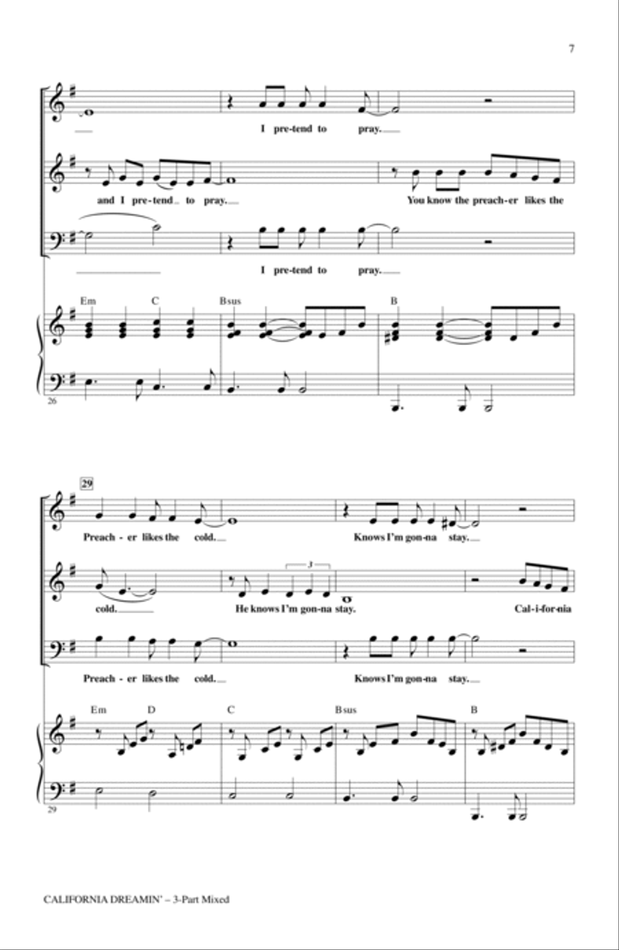 California Dreamin' (arr. Roger Emerson) 3-Part scores gallery preview page 5