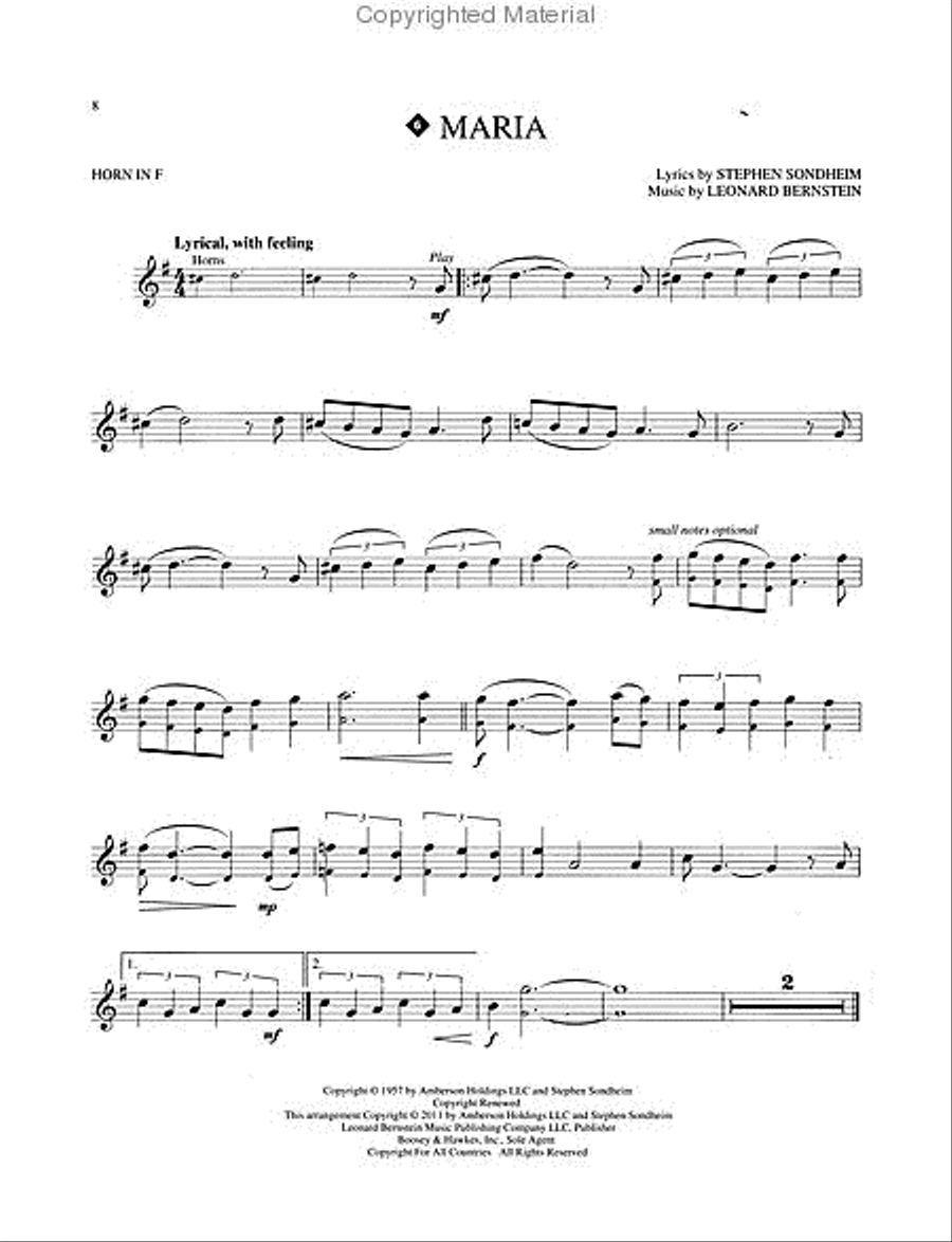 West Side Story for Horn Horn scores gallery preview page 4