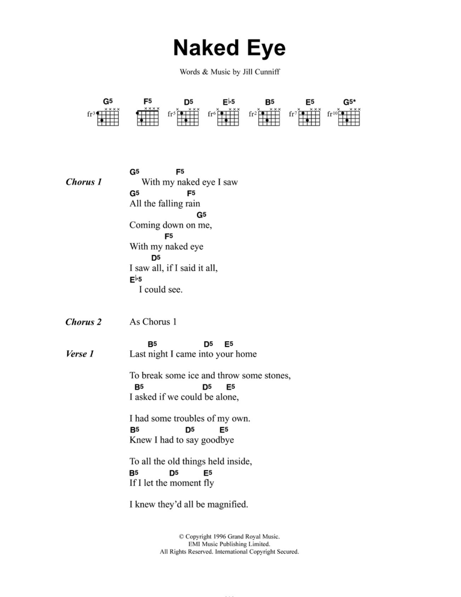 Naked Eye Naked Eye Acoustic Guitar scores gallery preview page 1