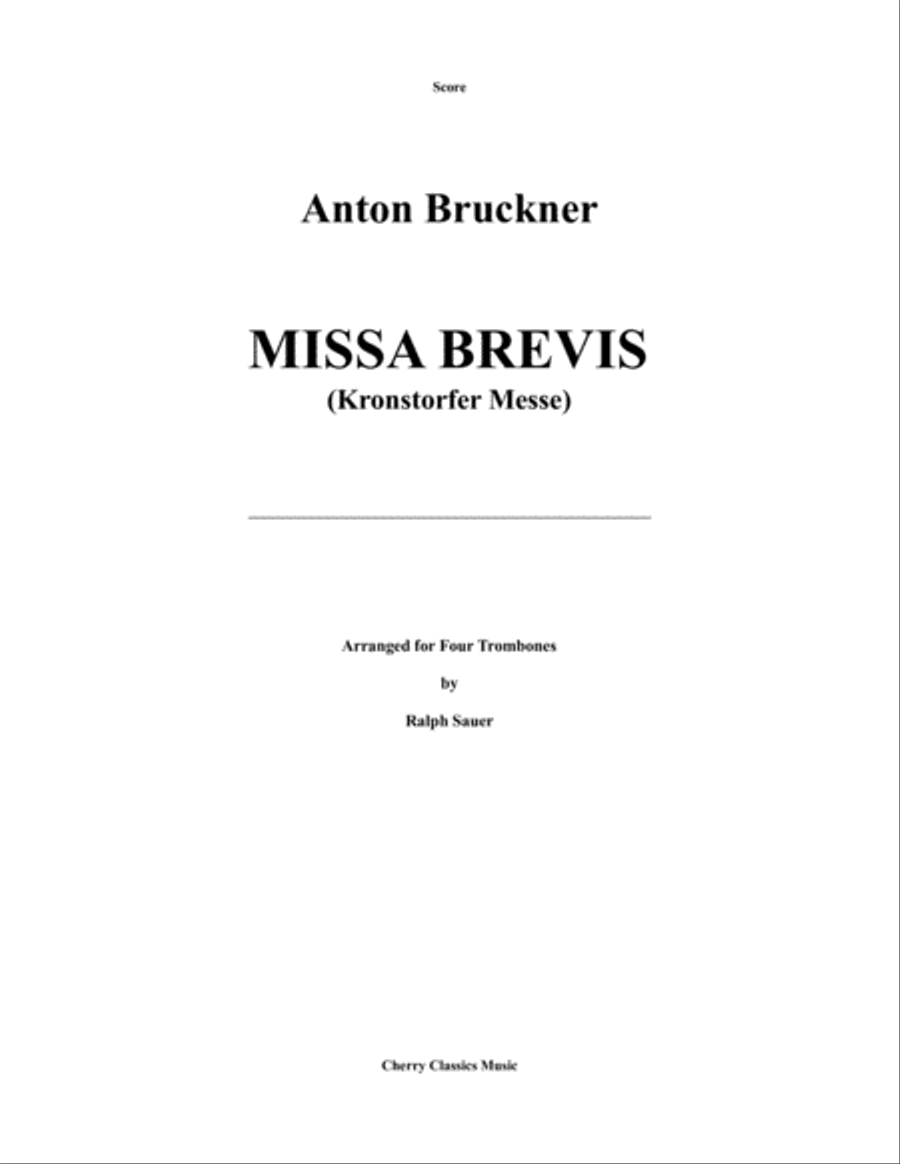 Missa Brevis for Trombone Quartet Trombone Quartet scores gallery preview page 2
