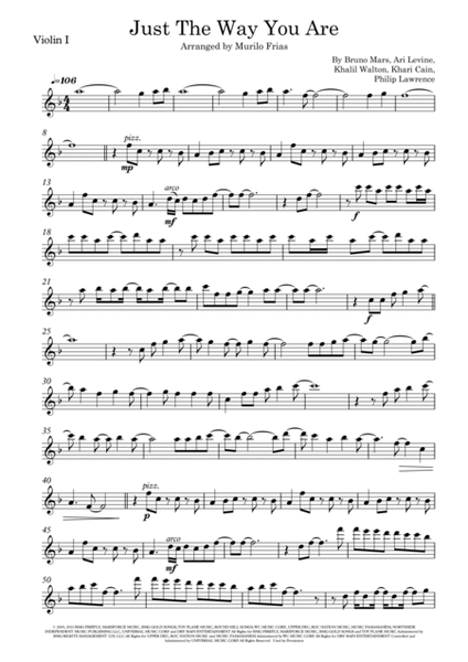Just The Way You Are - String Quartet (Score and all parts) image number null