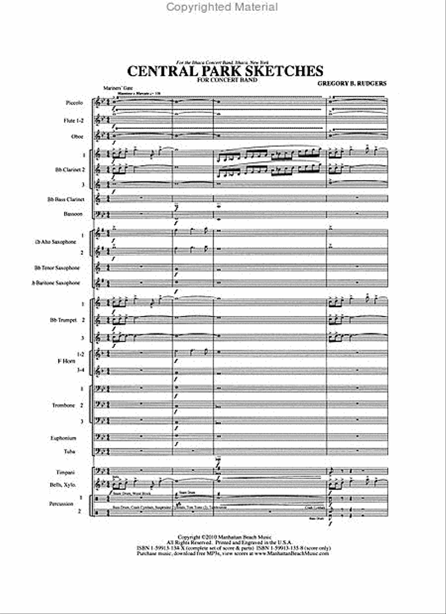 Central Park Sketches Central Park Sketches Concert Band scores gallery preview page 2