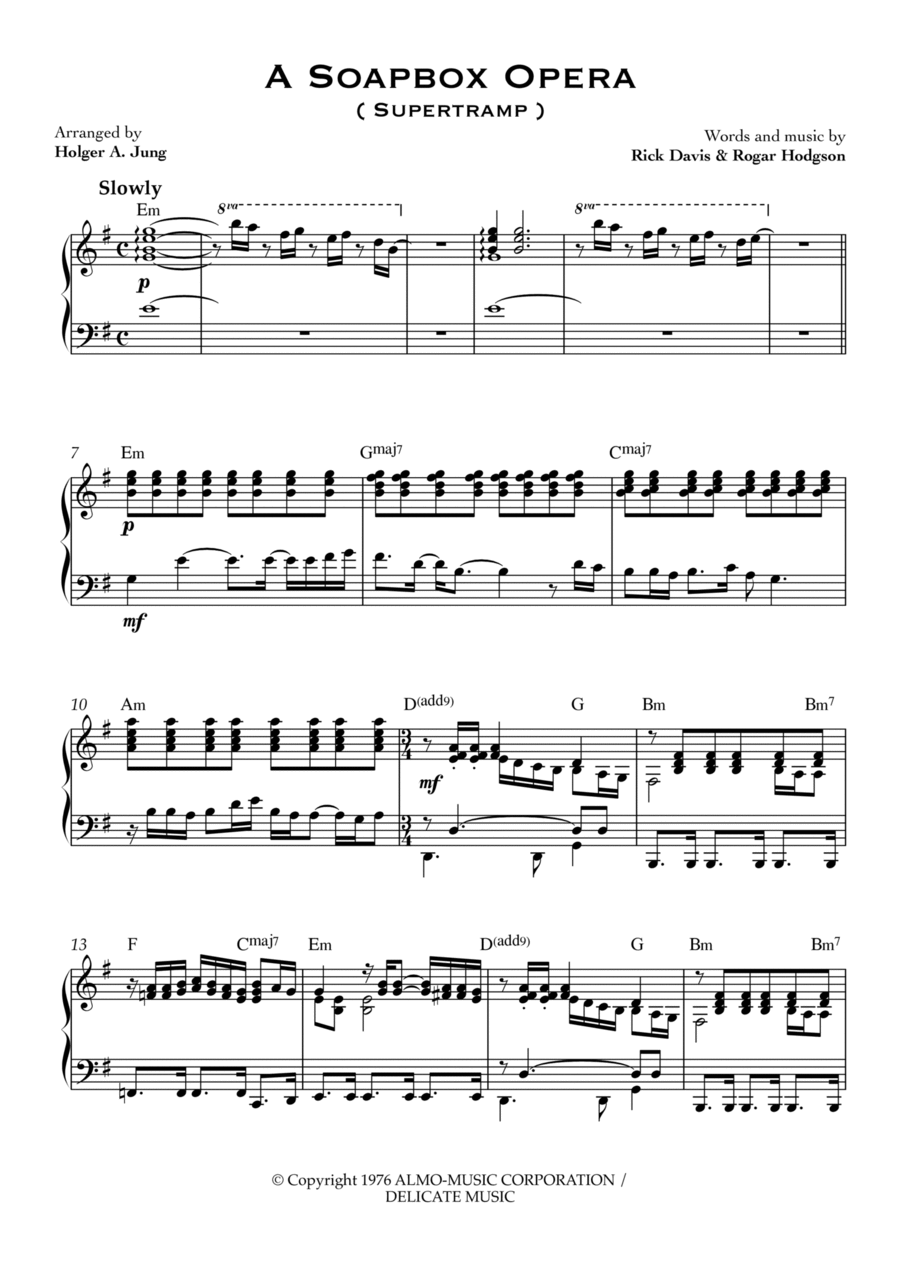 A Soapbox Opera Piano Solo scores gallery preview page 1