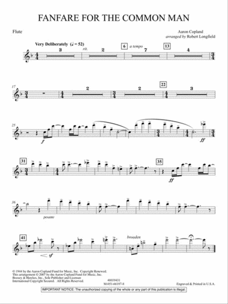 Fanfare for the Common Man Concert Band scores gallery preview page 4