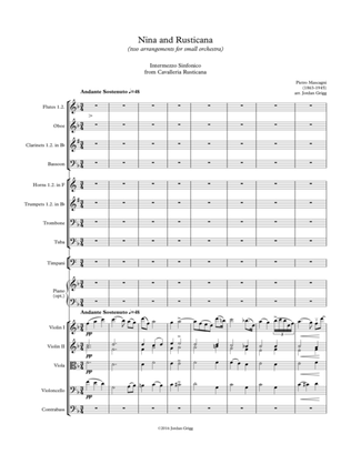 Nina and Rusticana (two arrangements for small orchestra)