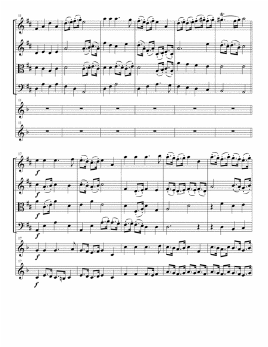 Trumpet Tune String Quartet or Trio with opt Trumpets and Bass Trumpet Trio scores gallery preview page 3